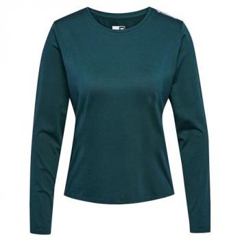 Hummel Women's Mt Aura Mesh Long Sleeve T-Shirt in Deep Teal, XS