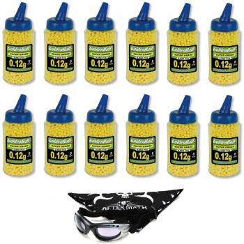 Pack 12 Biberónes airsoft 2000 bolas pvc, 6mm 0,12 gr