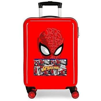 Marvel Spiderman Comic Maleta de Cabina Rojo 38x55x20 cms Rígida ABS Cierre de combinación Lateral 34L 2,66 kgs 4 Ruedas Dobles Equipaje de Mano