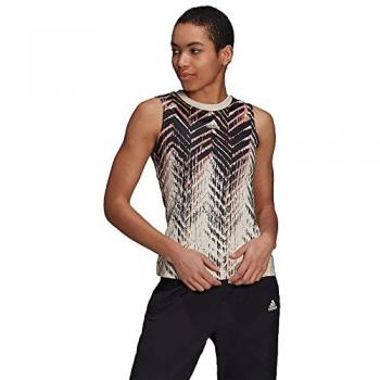 Top sin mangas Adidas Primeblue Match para mujer, modelo H31123, color multi/crema/negro