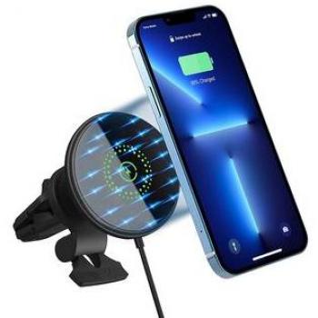 Soporte de Carga Inalámbrica Magnética 20W para iPhone 12/13/14/15 - Montaje en Ventilación de Coche