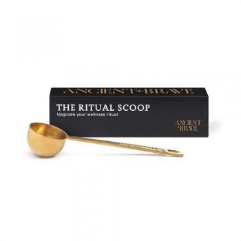 Ancient & Brave Gold Finished Stainless Steel Ritual Measuring Spoon - 1 pc for Collagen Supplements