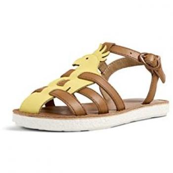 Sandalias Camper K800534-003 TWS de niña en piel marrón con decoración animal, tamaño 34