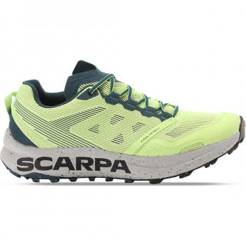 Zapatillas trail/running Scarpa Spin Planet (Sunny Green Petrol) - características: diseño ligero, suela Vibram para tracción en diferentes terrenos, sistema de amortiguación, transpirable y resistente al agua, adecuado para carreras en montaña