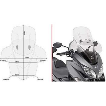 Parabrisas Airflow Givi AF3115 Ajustable y Transparente para Suzuki Burgman 400