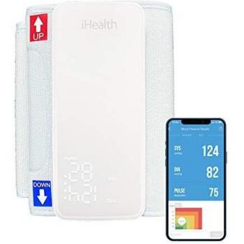 Monitor de Presión Arterial Inteligente iHealth NEO BP5S Bluetooth Automático con Display Retroiluminado para Adultos (Circunferencia 22-42 cm)