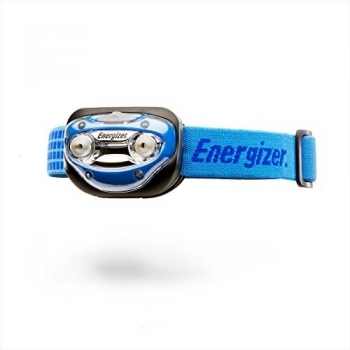Energizer Linterna Frontal Deportiva LED de 200 Lúmenes con Dos Modos de Iluminación y 3 Pilas AAA Incluidas, Color Azul