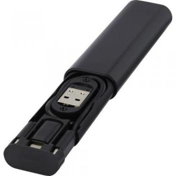 Cargador de Teléfono Móvil de Plástico Reciclado Whiz, Talla Única, Negro