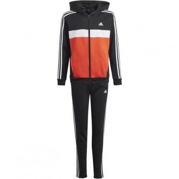 Chándal Infantil Adidas Tiberio 3 Rayas Colorblock de Felpa Negro/Rojo/Blanco