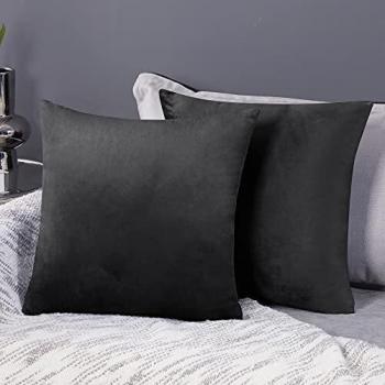 Deconovo Fundas para Cojines de Almohada del Sofá Cubierta Suave Decorativa Protector para Hogar 2 Piezas 55 x 55 cm Gris Oscuro