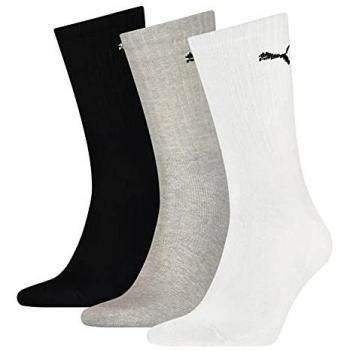 Calcetines Puma Crew Ligero Unisex 3 Piezas (Blanco, Gris, Negro)