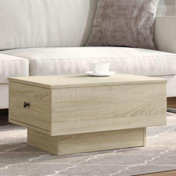 Mesa de centro de roble Sonoma 60x45x31 cm madera multicapa marrón