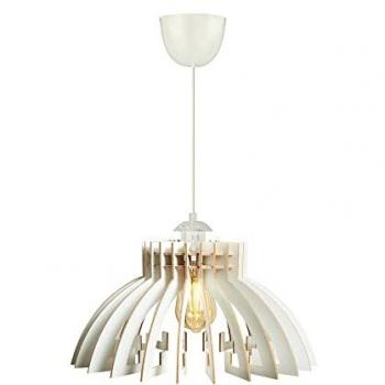 Lámpara de techo de diseño Covadonga, MDF blanco, 39x39x55 cm, casquillo E27
