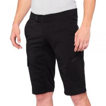100% Shorts de MTB RIDECAMP Negros, Pantalones cortos de bicicleta, Adultos Unisex, Color Negro, Talla 28