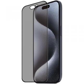 Cristal Templado Ultrarresistente Reciclado Confidencial Negro Transparente para iPhone 15 Pro