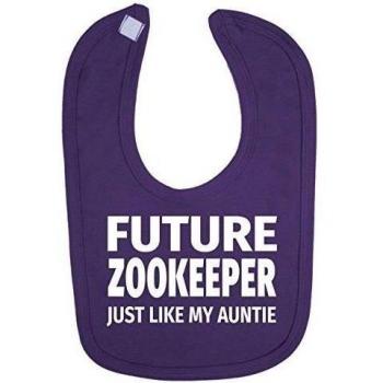 Futuro Zookeeper Just like my Auntie - Recién Nacido Bebé Baberos morado morado