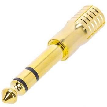 Adaptador Jack 6,3 Macho a Jack 3,5 Hembra Dorado - Serie 4 Estrellas