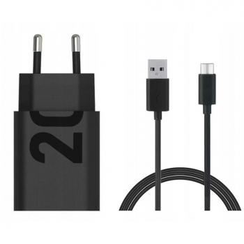 Motorola Cargador Turbopower 20W USB-A con Cable USB-C de 1m - Negro