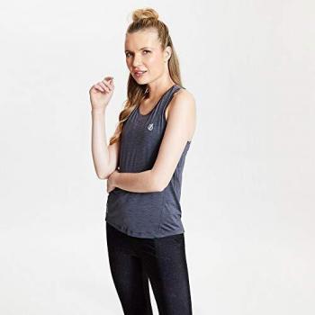 Dare2B Modernize II-Camiseta Deportiva De Tirantes con Espalda Nadadora, Tejido Elástico Y Ligero De Secado Rápido, Ventilación De Malla T-Shirts/Polos/Vests, Mujer, Ebony Grey, 14