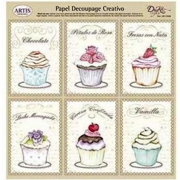 Dayka Trade Papel decoupage, Model Pasteles Cup Cakes, Multicolor, Talla unica
