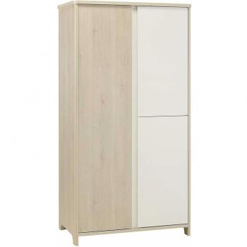 Armario Sacha 3 Puertas de Madera Imitación Roble Claro y Blanco para Niños (98x185x57 cm)