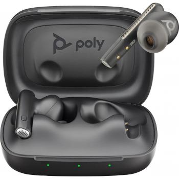 Poly Voyager Free 60 Carbon Black True Wireless Earbuds with Active Noise Cancelling and Basic Charging Case