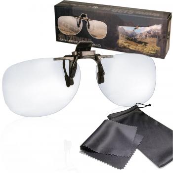 Gafas de clip 3D pasiva Version 1 para RealD - un montaje/sobrepuesto para personas que llevan gafas - Polarizadas circular - Compatible con Cinema 3D de LG, Easy 3D de Philips, televisores 3D con polarización circular de Toshiba, Grundig, Sony, Panasoni