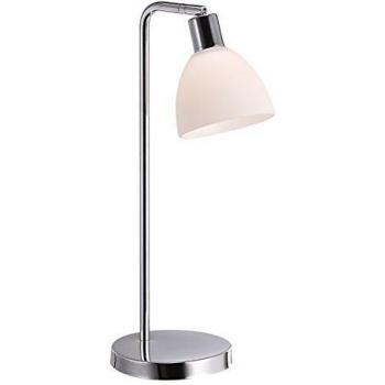 Lámpara de Mesa Nordlux Ray - Cromo, Cristal Opalino, E14, IP20