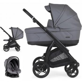 Bébécar Trío Flowy KP-425 Carro de Bebé Negro/Negro