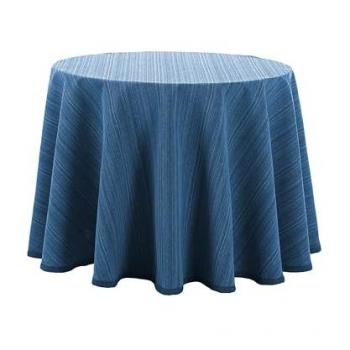 Falda para Mesa Camilla Redonda Riby 60 cm Azul - Mantel Decorativo Invierno Hecho en España - Tejido 50% Algodón y 50% Poliéster
