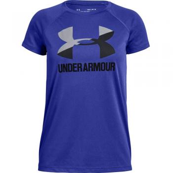 Under Armour Big Logo Tee Solid, Camisa de Manga Corta para Niñas, Morado