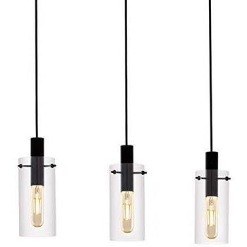 Lámpara Colgante Industrial Montefino Negra 3 Bombillas E27 Dimmable Smart Home con Cambio de Color