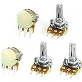 sourcing map a14052200ux0316-5 pc b1m 1m ohm 3 terminales individuales potenciómetros rotativos lineales de la forma cónica