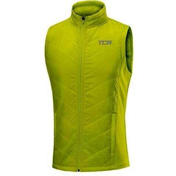 Chaleco TCA Excel Runner para Hombre con Bolsillos y Cremallera, Verde, XXL