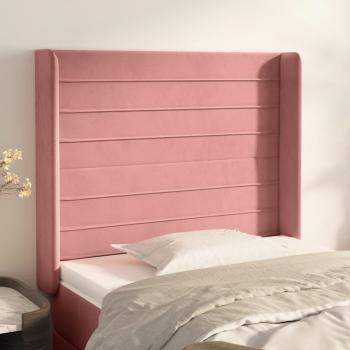 Cabecero con orejas de terciopelo rosa 103x16x118/128 cm Vidaxl Rosa