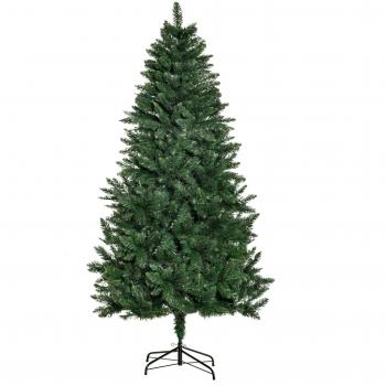 Árbol de Navidad HOMCOM 830-354V03 Verde con 724 Ramas y Base Plegable - Decoración Navideña de Interior
