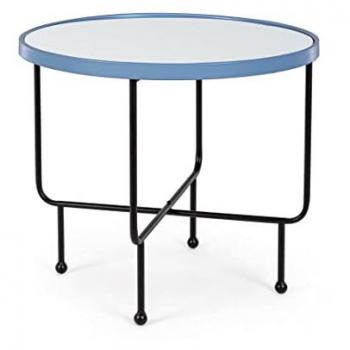 Mesa de centro Painter con espejo azul D58.5