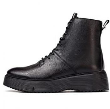 Botines de Mujer Wonders de Piel Vacuna con Cremallera Lateral - Modelo Bristol Negro EU 38