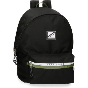 Mochila porta ordenador Pepe Jeans Luca dos compartimentos en negro