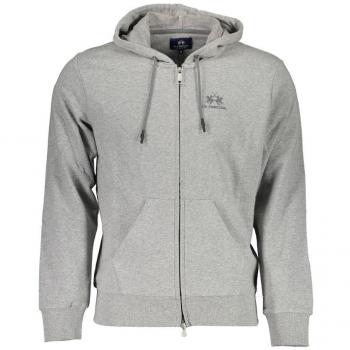 La Martina Gray Cotton Zip-Through Hoodie - XXL