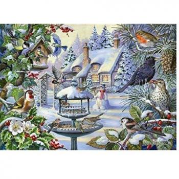 Winter Birds 500-Piece Jigsaw Puzzle - Extra Large Pieces, Artist Illustrated Scenic Landscape