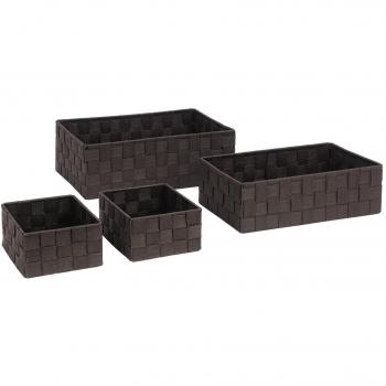 ANDREA HOUSE - Set 4 Cajas Entrelazado Marron