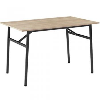 Tectake - Mesa de comedor Swansea 120 x 75 x 76 cm, mesa alta con diseño industrial, tableros de MDF estables con recubrimiento protector de melamina, estructura de acero sólida y firme con revestimiento en