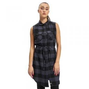 Brandit Gracey Women's Sleeveless Long Shirt Top - Black/Grey - XS to 5XL