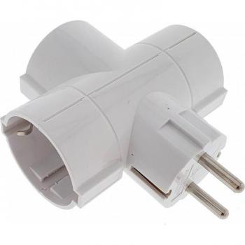 Adaptador triple Schuko retráctil 16A-250V