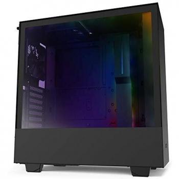 NZXT H510I Caja PC Gaming Semitorre Compacta ATX Panel Frontal E/ S Puerto USB de Tipo C Montaje Vertical de la GPU Panel Lateral de Cristal Templado Iluminación RGB Integrada, Negro