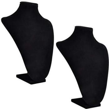 Expositor de joyas en forma de busto negro - 2piezas - 23x11,5x30cm