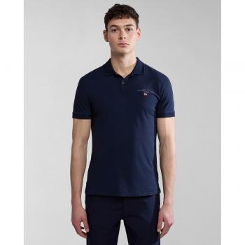 Napapijri Elbas Short Sleeve Polo Shirt for Men, Dark Blue, Size S
