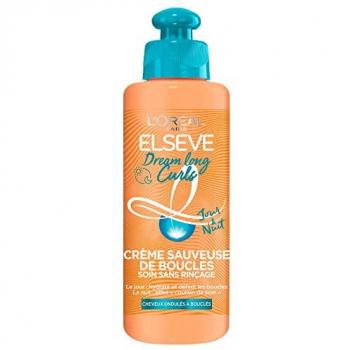 Crema Salvadora de Rizos L'Oréal Paris Elsève Dream Long - 200 ml - Hidratación y Definición 72H - Sin Enjuague - Con Aceite de Ricino y Glicerina Vegetal