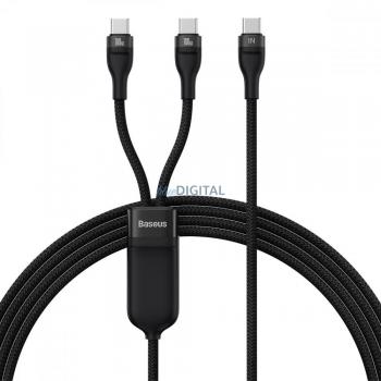 Baseus Flash Series 2 en 1 Cable USB-C - USB-C 100W 1.5m negro